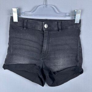 H&M Divided Jeans Shorts Womens Size 4 High-Waisted Cuffed Hem Styles Black